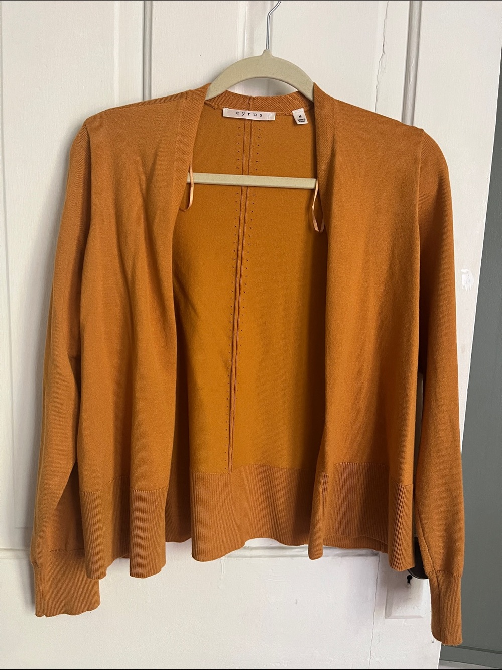 Cyrus Open-Front Cardigan in Warm Mustard